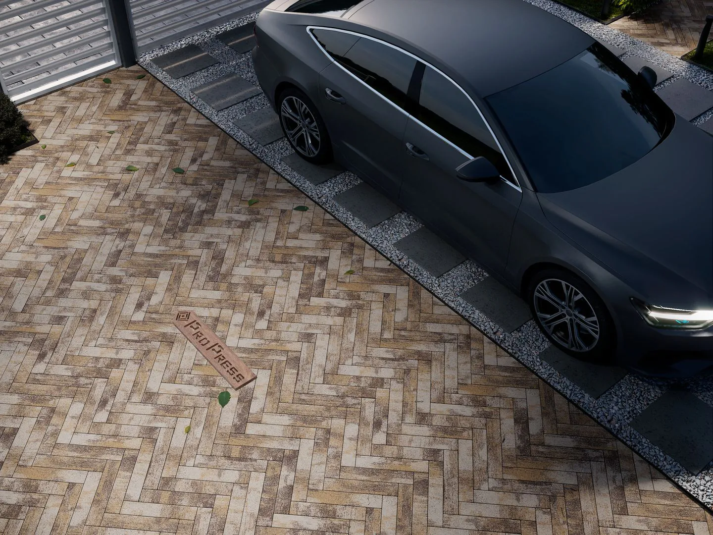 Тротуарная плитка Паркет 500х100 №4 "Степь", фактура гладкий, гранитная, мрамор, высота 60 мм-2